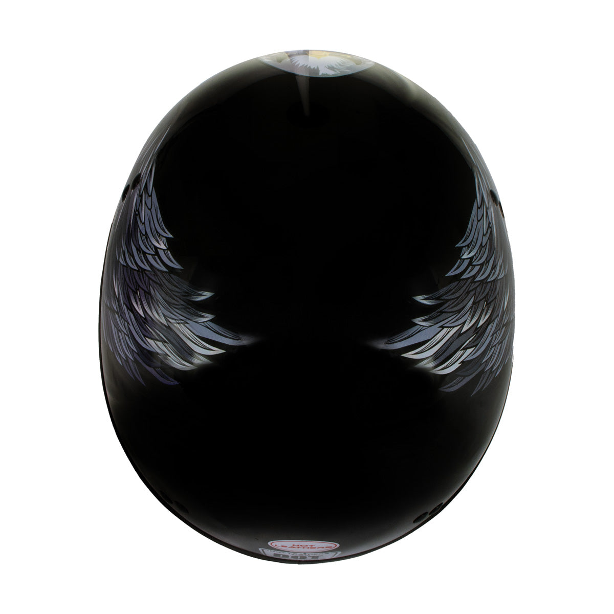Hot Leathers HLT68 Eagle Black Advanced DOT Approved Motorcycle Skull Cap Half Helmet Biker
