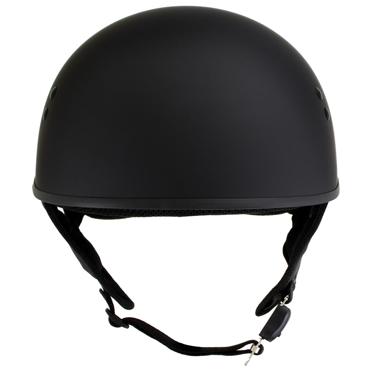 Hot Leathers Flat Matte Black Motorcycle Skull Cap Half Helmet DOT Approved HLD1001