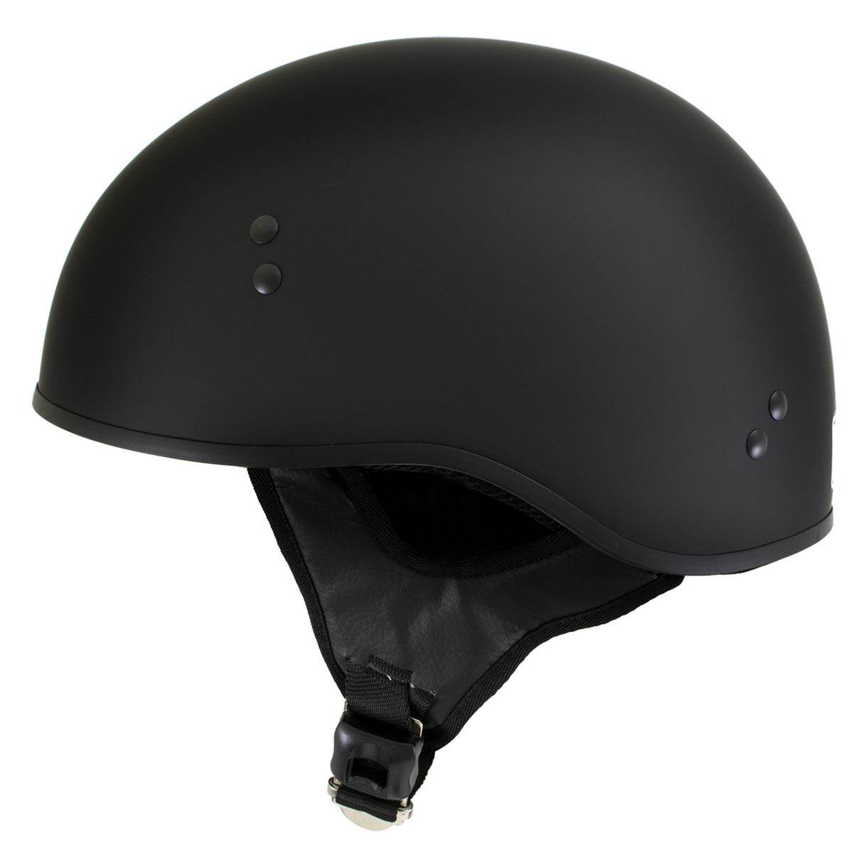 Hot Leathers HLT68 Flat Black The O.G. Flat Black Motorcycle DOT Skull Cap Half Helmet Biker
