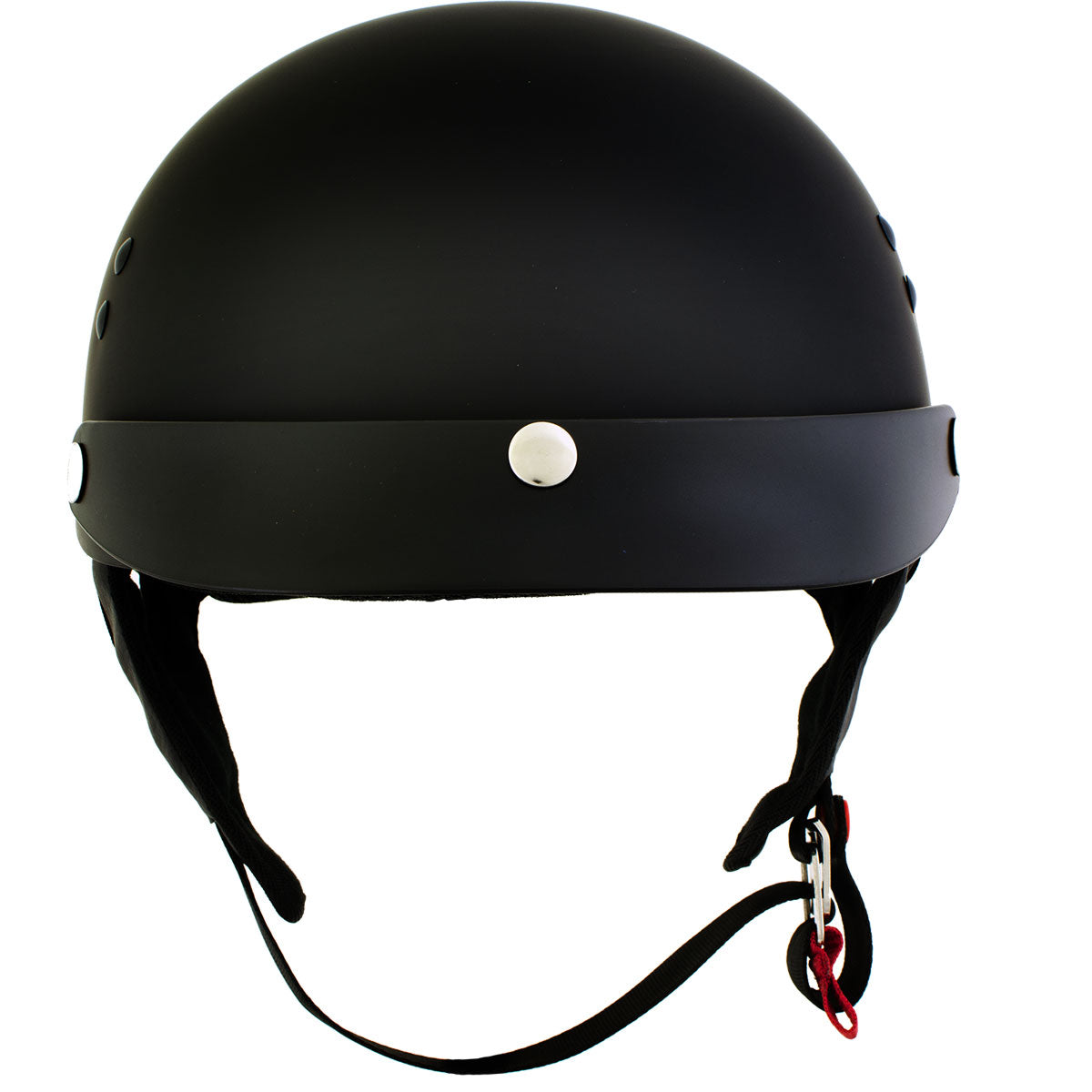 Hot Leathers HLT70 Stealth Flat Matte Black Motorcycle DOT Skull Cap Classic Half Helmet