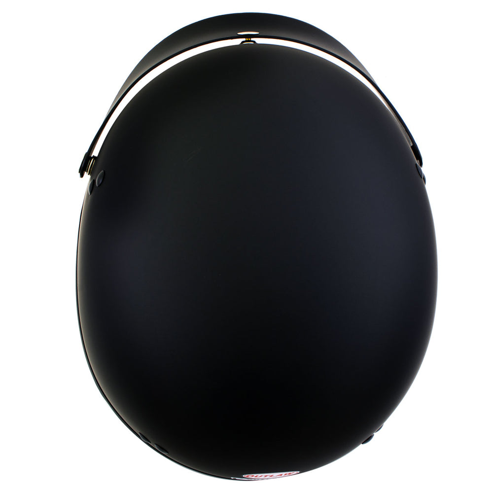 Hot Leathers HLT70 Stealth Flat Matte Black Motorcycle DOT Skull Cap Classic Half Helmet