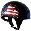 Hot Leathers HLD1051 USA Flag Star and Stripes Glossy Black Motorcycle DOT Skull Cap Helmet