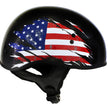 Hot Leathers HLD1051 USA Flag Star and Stripes Glossy Black Motorcycle DOT Skull Cap Helmet