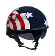 Hot Leathers T72 Blue Flag Advanced DOT Motorcycle Half Helmet Biker w/ Drop Down Visor