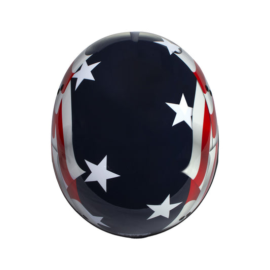 Hot Leathers T72 Blue Flag Advanced DOT Motorcycle Half Helmet Biker w/ Drop Down Visor