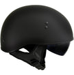 Hot Leathers T72 Black Widow Flat Black Motorcycle Half Helmet Biker w/ Drop Down Visor