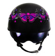 Milwaukee Helmets T72 Gloss Black Pink Butterflies Advanced DOT Helmet w/ Drop Down Visor