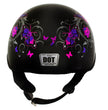 Milwaukee Helmets T72 Gloss Black Pink Butterflies Advanced DOT Helmet w/ Drop Down Visor