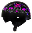 Milwaukee Helmets T72 Gloss Black Pink Butterflies Advanced DOT Helmet w/ Drop Down Visor