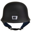 Hot Leathers Flat Black The Hanz German Style Vintage Motorcycle Half Helmet HLT75