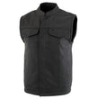 Milwaukee Leather Men's Barrage Flat Black Leather Motorcycle Club Style Vest - LKM3790
