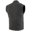 Milwaukee Leather Men's Barrage Flat Black Leather Motorcycle Club Style Vest - LKM3790
