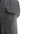 Milwaukee Leather Men's Barrage Flat Black Leather Motorcycle Club Style Vest - LKM3790