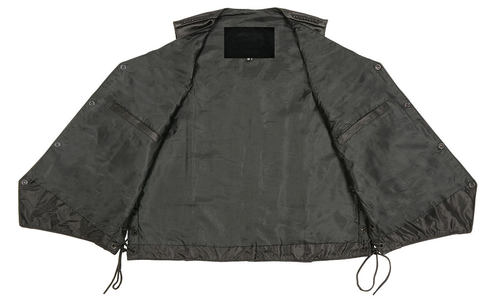 Men’s XS13512 Black Classic Braided Motorcycle Biker Vest