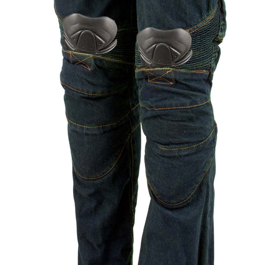 Ladies XS2823 Blue Denim Motorcycle Pants with CE Approved Armor