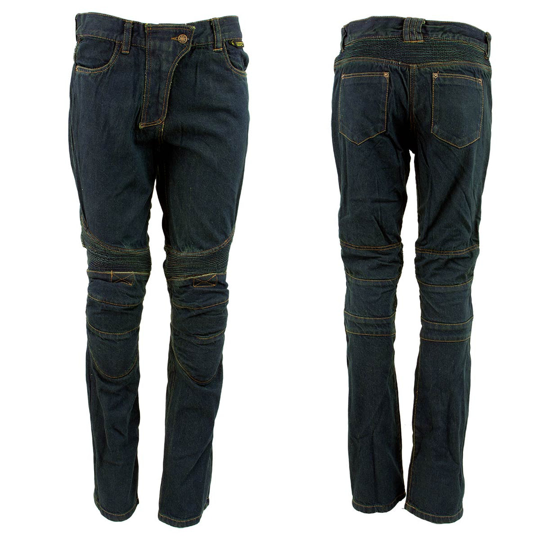 Ladies XS2823 Blue Denim Motorcycle Pants with CE Approved Armor