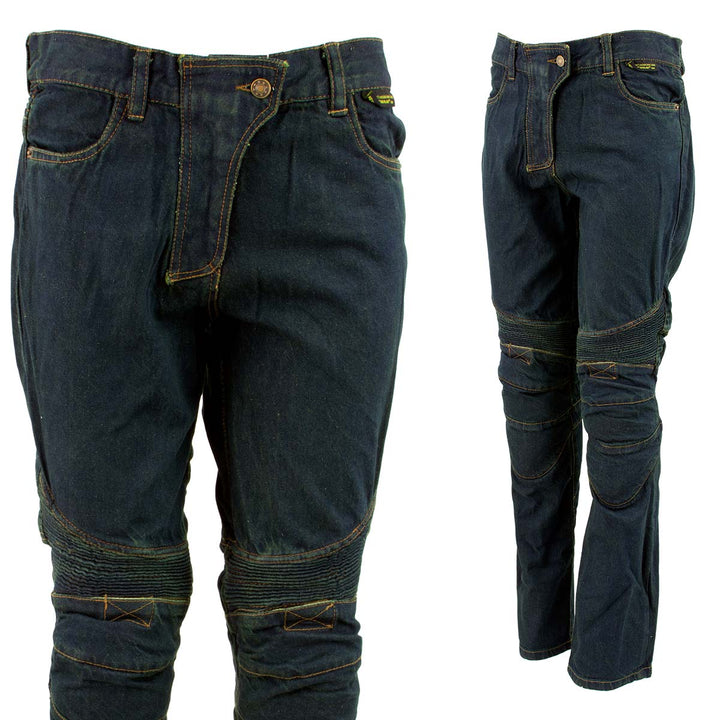 Ladies XS2823 Blue Denim Motorcycle Pants with CE Approved Armor
