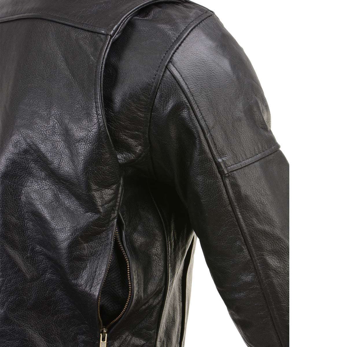 Milwaukee Leather Men's Black Leather CE Armored Biker Jacket, LKM17015
